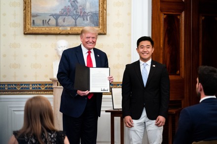 President Donald Trump participates in a Presidential Recognition Ceremony: Hard Work, Heroism, and Hope, Washington, District of Columbia, USA - 01 May 2020