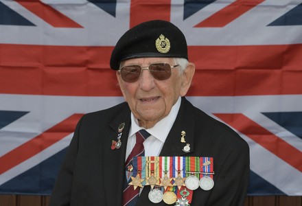 100 year old D-Day veteran Don Sheppard, Essex, UK - 08 May 2020