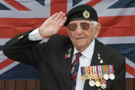 100 year old D-Day veteran Don Sheppard, Essex, UK - 08 May 2020