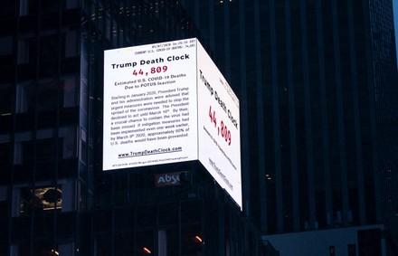 NY: Trump Death Clock by Eugene Jarecki, New York, New York, United States - 08 May 2020