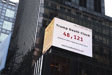 New York Coronavirus Trump Death Clock Times Square, USA - 11 May 2020