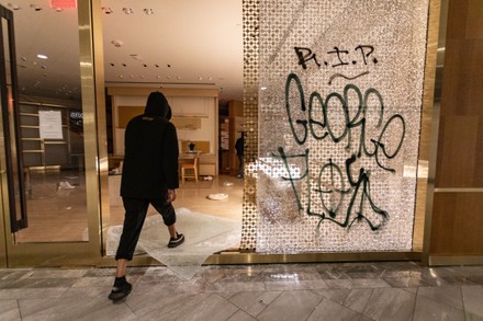 Looter Entering Louis Vuitton Inside Copley Editorial Stock Photo
