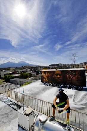 George Floyd street art tribute in Naples, Italy - 04 Jun 2020