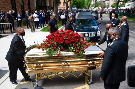 George Floyds Casket Leaves Trask Worship Foto de stock de