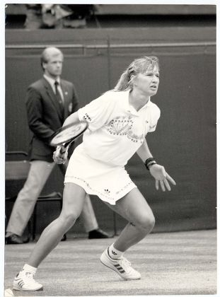 Photo Vintage Wimbledon 1989 – Steffi Graf, Tirage Presse 20x13 Cm, Original