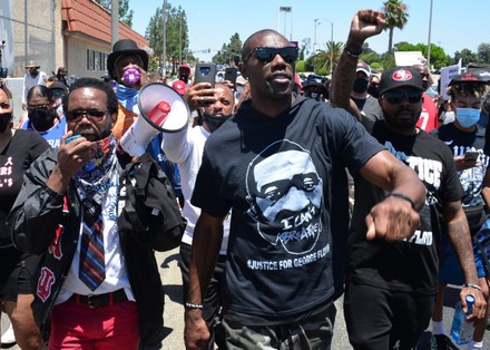 Terrell Owens and LisaRaye McCoy participate in a Black Lives Matter Protest, Los Angeles, USA - 11 Jun 2020