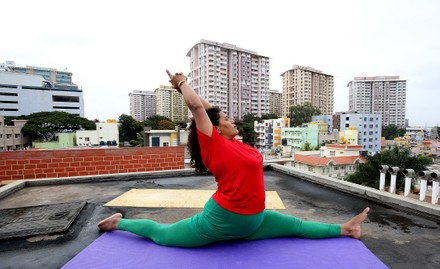 Indian Yoga Enthusiast Practice Yoga On Editorial Stock Photo - Stock Image