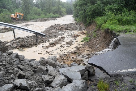 Flooding after a storm in Poland, Pcim - 21 Jun 2020 Stock Pictures ...