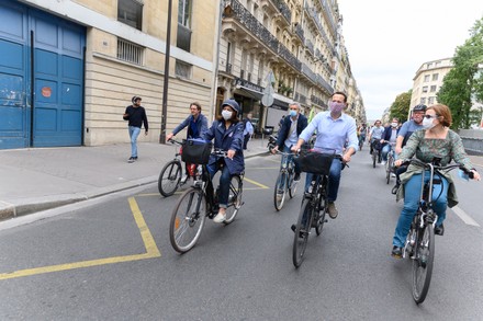 Anne Hidalgo and David Belliard out and about, Paris, France - 21 Jun 2020