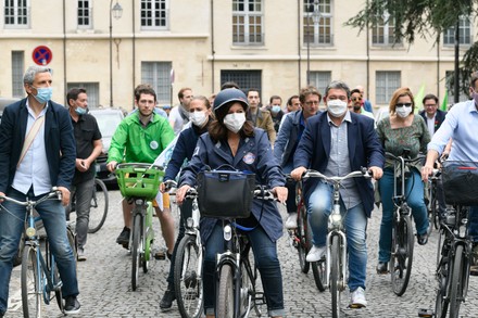 Anne Hidalgo and David Belliard out and about, Paris, France - 21 Jun 2020