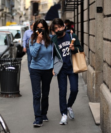 Emanuela Folliero and Andrea Folliero out and about, Milan, Italy - 11 Jun 2020