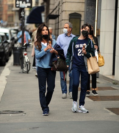Emanuela Folliero and Andrea Folliero out and about, Milan, Italy - 11 Jun 2020