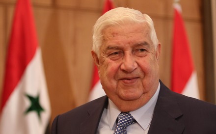 Syrian Foreign Minister Walid al-Moallem holds a press conference, Damascus, Syria - 23 Jun 2020
