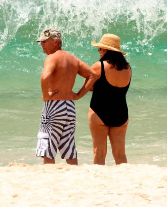 Paul and Linda Hogan at Byron Bay Beach, Australia - 22 Dec 2009