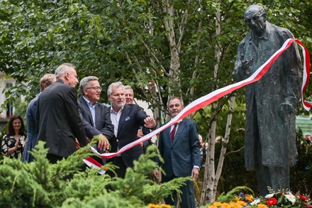 Unveiling of the monument to Wladyslaw Bartoszewski in Sopot, Poland - 05 Jul 2020