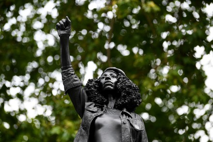 Black Lives Matter protester statue replaces Edward Colston, Bristol, UK - 15 Jul 2020