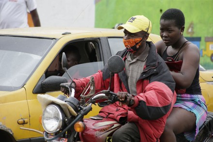 Motorcycle Taxi Riders Transport Passengers Monrovia Editorial Stock ...