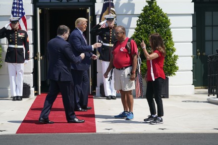 Trump welcomes Terry Sharpe, the Walking Marine to the White House, Washington, District of Columbia, USA - 27 Jul 2020