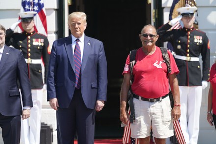 Trump welcomes Terry Sharpe, the Walking Marine to the White House, Washington, District of Columbia, USA - 27 Jul 2020