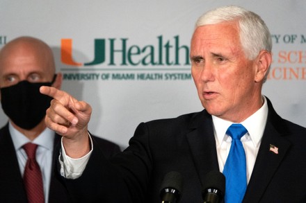 Vice President Pence travel to Florida to mark the beginning of Phase III trials for a Coronavirus vaccine, Miami, USA - 27 Jul 2020