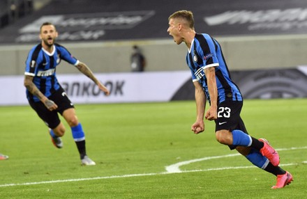 Nico Barella Inter R Celebrates Scoring Editorial Stock Photo photo