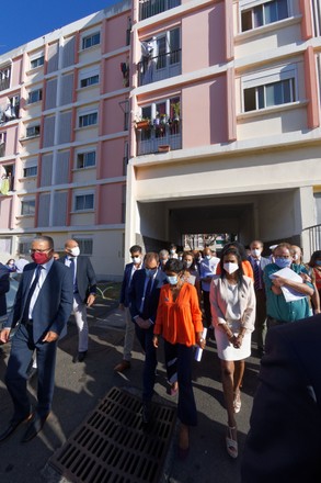 Minister of Overseas France Sebastien Lecornu meets residents of social housing, Saint-Denis, La Reunion, France - 18 Aug 2020