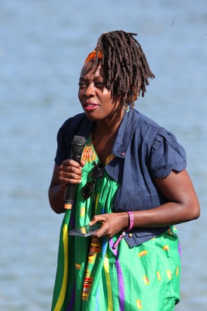 Daniele Obono delivers a speech on the closing day of LFI summer party, Chateauneuf sur Isere, France - 23 Aug 2020