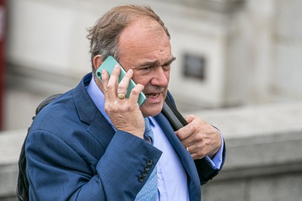 Ed Davey out and about, Westminster, London, UK - 25 Aug 2020