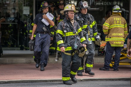NYC: High Rise Fire in Harlem, New York City, New York, United States - 01 Sep 2020