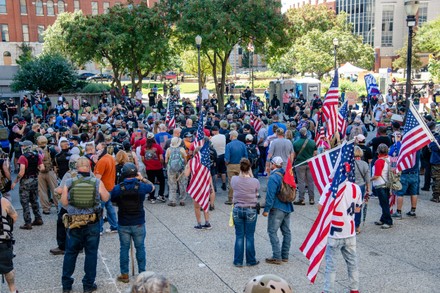 Protester Yells Participant Patriot Gathering Jefferson Editorial Stock ...