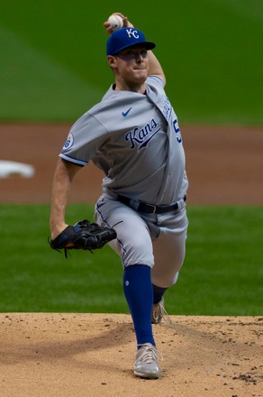 September 19, 2020: Kansas City Royals second baseman Nicky Lopez #1 turns  a double play as Milwaukee Brewers right fielder Christian Yelich #22  slides into second base during the Major League Baseball