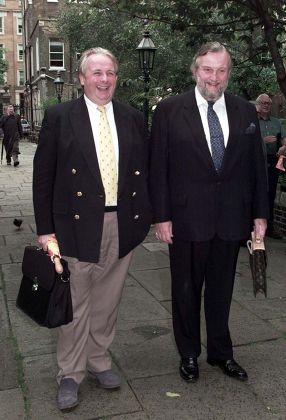 Willie Rushton Memorial Service At St.pauls' Covent Garden: Christopher Biggins (l) & Sheridan Morley