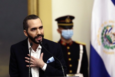 President El Salvador Nayib Bukele Speaks Editorial Stock Photo - Stock