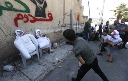 Palestinians protest against Israeli settelments, Nablus - 25 Sep 2020