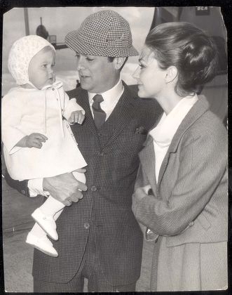 Actor Tony Curtis Wife Actress Christine Kaufmann And Baby Alexandra Months Leave For Nice.