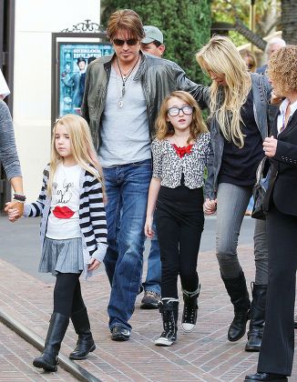Billy Ray Cyrus with his wife and daughter at The Grove in Los Angeles, America - 09 Jan 2010