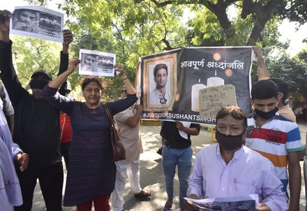 Friends Of Sushant Singh Rajput On Foot March To Jantar Mantar Demanding Justice For Sushant, New Delhi, Delhi, India - 01 Oct 2020