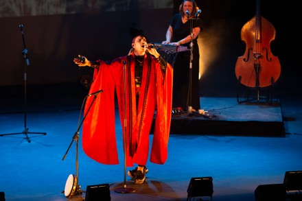 The Spanish singer Rodrigo Cuevas seen during his performance at