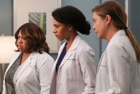 Chandra Wilson as Dr. Miranda Bailey, Kelly McCreary as Dr. Maggie Pierce and Ellen Pompeo as Dr. Meredith Grey