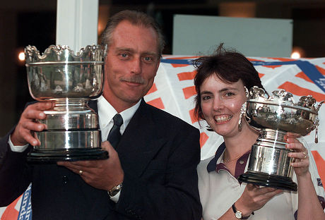 Evening Standard 1998 Amateur Golf Finals At West Byfleet. Men's Champion Carpenter Peter Denton From Tilgate Forest With Ladies Champion Kathryn Laird From Millbrook.