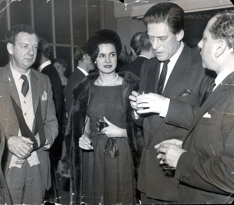 Reception At Television House For The New Opera The Turn Of The Screw By Benjamin Britten. (l-r) Benjamin Britten Countess Of Harewood Earl Of Harewood John Macmillan.