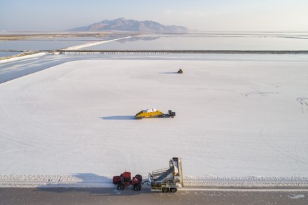 Utah's Great Salt Lake is shrinking, Grantsville, USA - 08 Oct 2020 ...