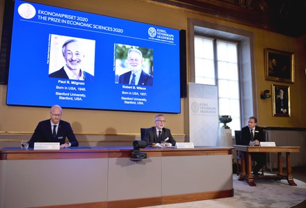 Economic Sciences in Memory of Alfred Nobel for 2020, Stockholm, Sweden - 12 Oct 2020