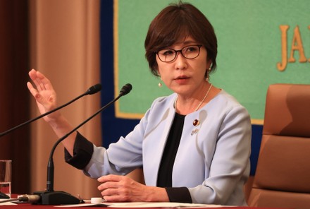 Former Defense Minister Tomomi Inada speaks at the Japan National Press Club, Tokyo, Japan - 14 Oct 2020