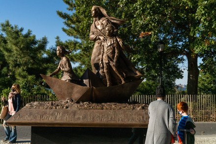Mother Cabrini statue unveiled in Battery Park City, US - 14 Oct 2020