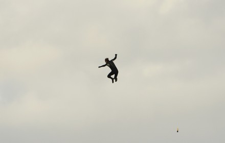 John Bream sets world record jump, Hants, UK - 26 Oct 2020