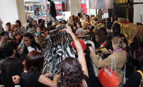 Customer Frenzy At Oxford Circus Branch As The Roberto Cavalli Collection Goes On Sale In H&m Stores Today A Collection By Roberto Cavalli For High Street Store H&m Flew Off The Shelves As It Went On Sale Today. About 300 Fans Of The Italian Designer