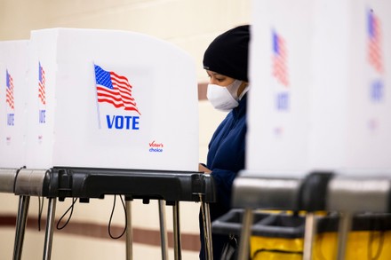 Person Stands Voting Booth While Preparing Editorial Stock Photo ...