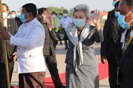 Cambodian King and Queen mother return from China health check-up, Phnom Penh, Cambodia - 07 Nov 2020