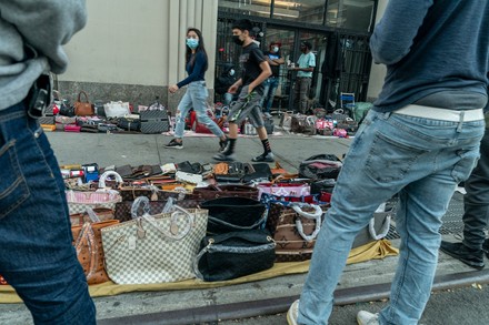 Street Vendors Sell Counterfeits Goods Like Editorial Stock Photo
